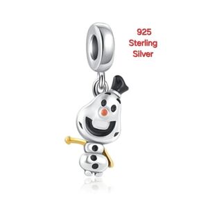 LINX DISCOUNTINUED Disney's Silver 925 Olaf Snowman Frozen Dangle Bracelet Charm